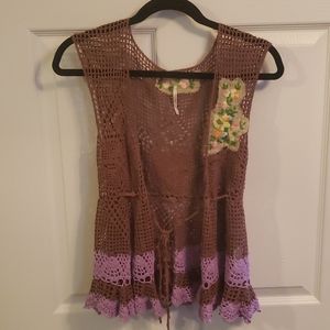 2/$20🌞FREE PEOPLE  Crochet Vest